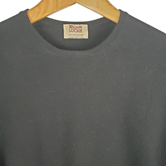 William Lockie Cashmere Crewneck Sweater. Made In Scotland. 44" (LG) Mens. Navy. - Picture 2 of 11